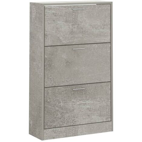 En.casa] Scarpiera Salvaspazio Con 3 Contenitori Ribaltabili 103 X 63 X 17 Cm Portascarpe Da Ingresso Con Ante A Specchio Bianca