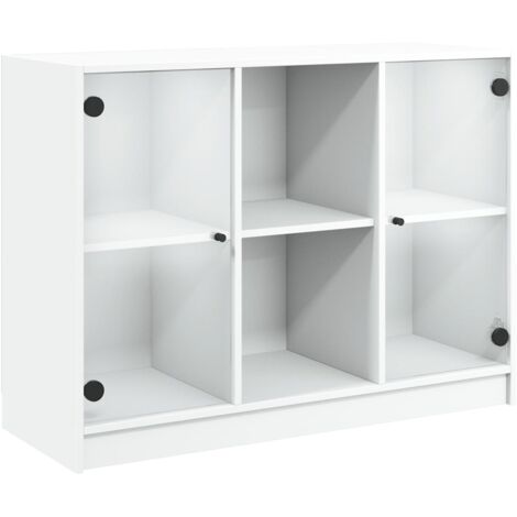 Credenza 4 Ante Bianca Senza Maniglie - 120x80x30 Cm, Ripiani Regolabili, Struttura Metallo, Per Cucina/soggiorno - Foto 2