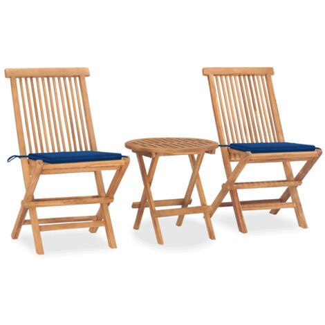 Sedia da Giardino in Legno di Acacia con Cuscini Mirla