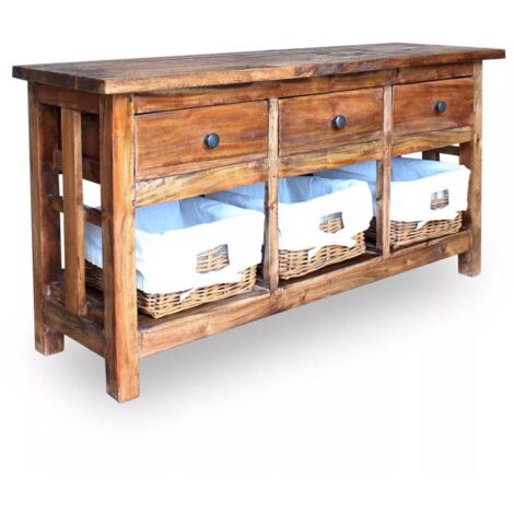 Credenza buffet consolle mobile contenitore in legno massello di recupero 100 cm 4402144