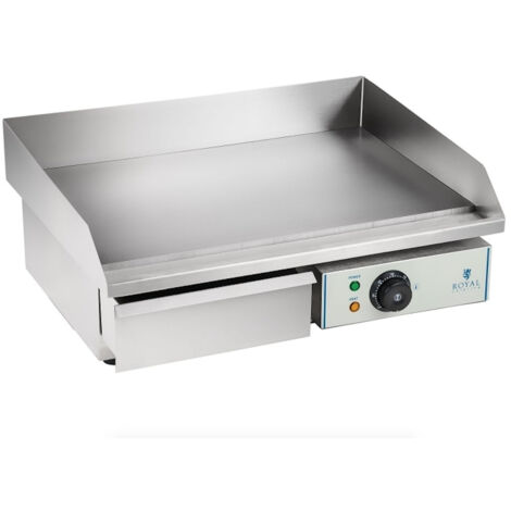 Griglia elettrica liscia plancha 55 cm 1 x 3,0 Kw barbecue da giardino professionale in acciaio inox 3614033