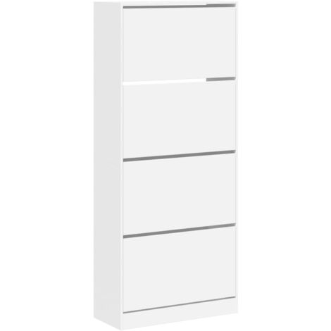 Scarpiera ARIETTA - 2 Scomparti, 1 Anta E 1 Cassetto - Colore Bianco E Calcestruzzo Grigio Bianco 52132638