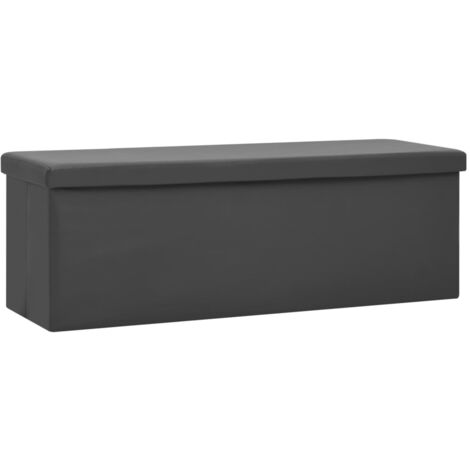Lysandre Panca Pieghevole E Pouf Portaoggetti - L.76 X P.38 X H.38 Cm - Grigio - Struttura In MDF, Seduta Imbottita - 2 In 1