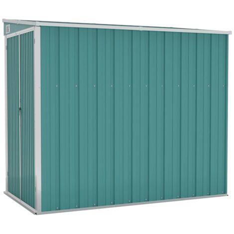 Casetta da giardino Capannone per cabina Capannone per la casa Capannone per esterni Capannone per attrezzi Robusto montaggio a parete 118 x 194 x 178 cm Acciaio zincato Verde 020022338