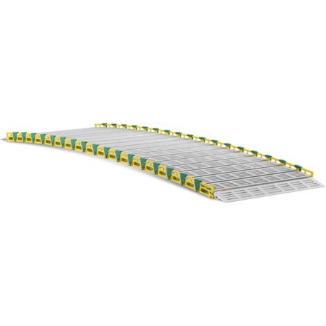 Rampa di carico in alluminio (coppia), curva, 1500 x 200 mm, portata 400 kg/coppia