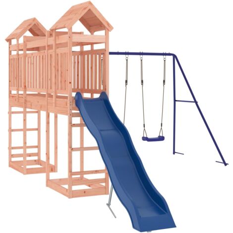 Casetta Da Giardino In Legno Con Scivolo E Altalena – Parco Giochi Esterno Per Bambini - Foto 13