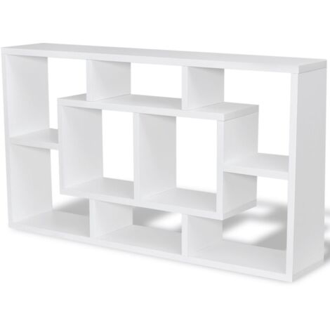 Set Mensole A Muro VidaXL - 3 Scomparti Aperti, Truciolato Bianco Lucido, Dimensioni 104x20x58.5 Cm, Design Moderno Ad Incastro