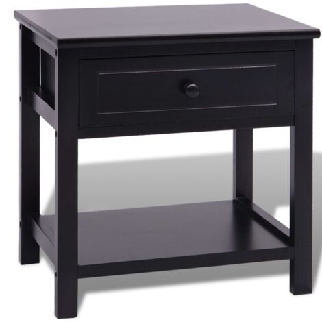 Comodino 45x73h cm in acciaio nero e legno con 3 cassetti in tessuto - Texty