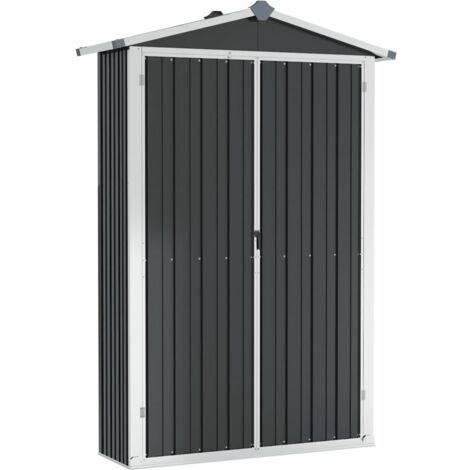 Casetta da giardino casetta per capanni casetta per ripostigli casetta per esterni casetta per attrezzi robusta 116 x 45 x 175 cm acciaio zincato antracite 020022179