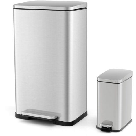 Pattumiera da bagno a pedale in acciaio inox n ° 682 Capacità 6 L
