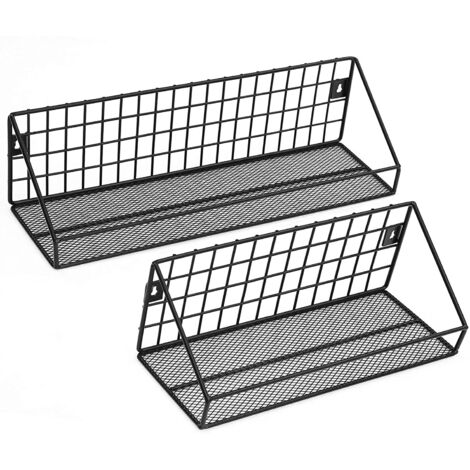 SONGMICS MENSOLE DA Parete Stile Industriale in Metallo carico 15 kg