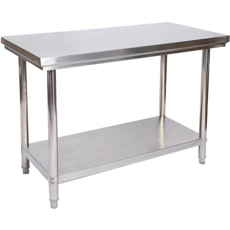 JINPRDAMZ Tavolo Da Lavoro In Acciaio Inox 60x30x85 Cm - Piano Spesso, Piedini Regolabili, Portata 300 Kg - Foto 6