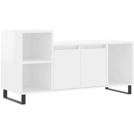 Mobile TV Multimediale Scaffale Per Televisione Televisore Buffet Sala Da Pranzo Soggiorno Camera Da Letto Lucido 100 X 35 X 50 Cm Mdf Bianco 86347932
