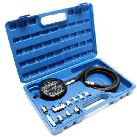 Kit Tester Pressione Olio Motore - 12 Pezzi, Manometro 0-140psi, Per Diagnostica Auto - Foto 3