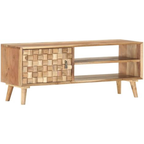 Mobile TV Sospeso In Legno Massello 140cm - Consola Con Contenitore Per Soggiorno E Camera - Foto 6