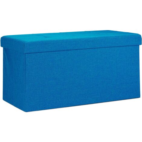 GMMH Marlo Box - Pouf Sgabello Portaoggetti Pieghevole In Ecopelle, Cubo 34x34x34 Cm, Poggiapiedi Con Coperchio