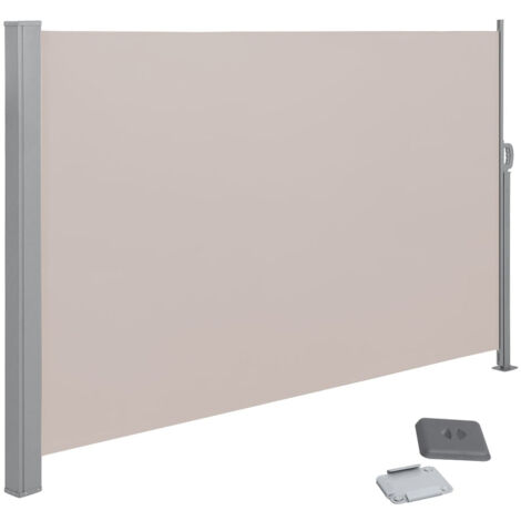 Tenda laterale per balcone e terrazza protezione privacy 180 x 350 cm privacy tortora (1/4)