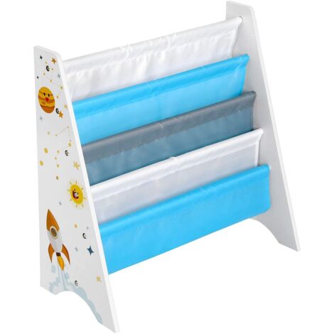 Libreria da parete per bambini in legno e bianco - ID Market
