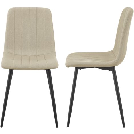 Set Di 2 Sedie Da Pranzo Lexicon In Tessuto E Legno Di Gomma – Castagno – Moderne, Senza Braccioli, Facili Da Montare - 5