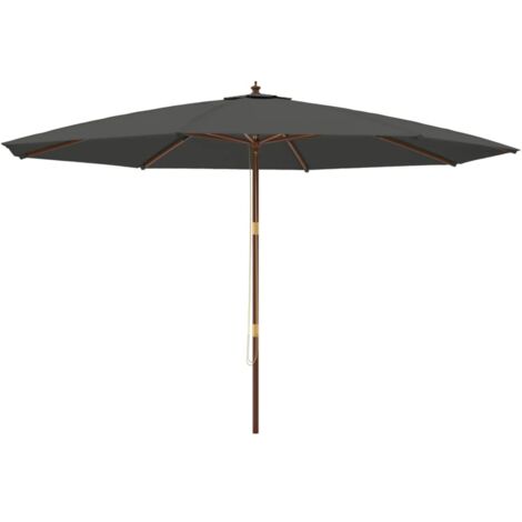 Ombrellone da giardino con palo in legno 300 x 300 x 273 cm sabbia
