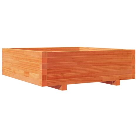 Fioriera rialzata per piante fiori terrazza giardino finitura a cera 110 x 60 x 23 cm legno di pino massiccio marrone 02_0038438