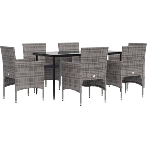 Cuscini per mobili da giardino per sala da pranzo 5 pezzi beige/nero 02