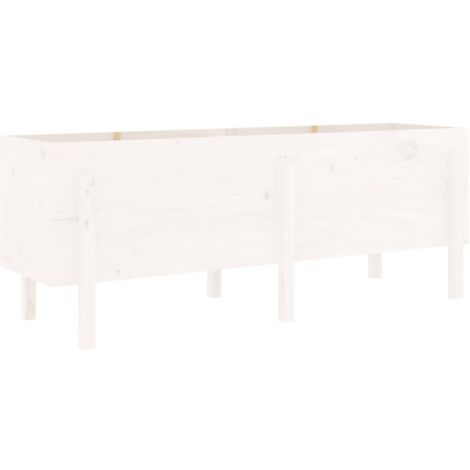 Vassoio Per Fioriera Aiuola Rialzata Piante Fiori Terrazza Giardino 110 X 60 X 46 Cm Legno Di Pino Massiccio Bianco 020037374 86863241