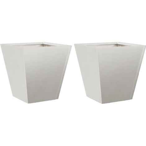 Fioriere 2 Pezzi 30cm Crema Effetto Alveare – Vasi In Plastica 9,5L Per Esterno – Lucidi