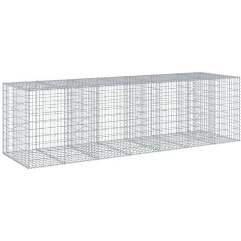Gabbione Metallico Rettangolare Zincato – Maglia 5x5 Cm, Lunghezza 170 Cm, Altezza 60 Cm, Profondità 60 Cm, Spessore Filo 4 Mm, Con Rivestimento Galvan – Kit Completo Con Spirali E Tessuto - 2
