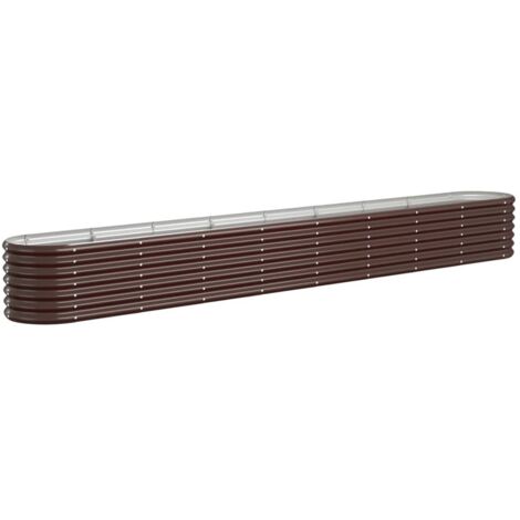 Tidyard Fioriera Rialzata Rettangolare 114x40x36 Cm - Vaso Da Giardino In Acciaio Marrone Per Piante, Balcone E Orto - 5