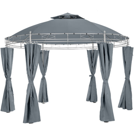 Casetta da giardino pergolato diametro 3,5 m grigio antracite 2208176 (1/5)