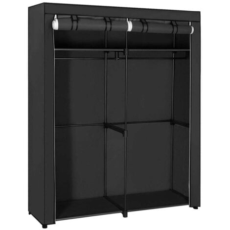 SONGMICS Armadio Portatile per Vestiti, Guardaroba Pieghevole, Organizzatore Portabiti, con Barre Appendiabiti, Ripiani, Ganci Rimovibili, 40 x 94,5 x 180 cm, Beige Naturale RGR004W67