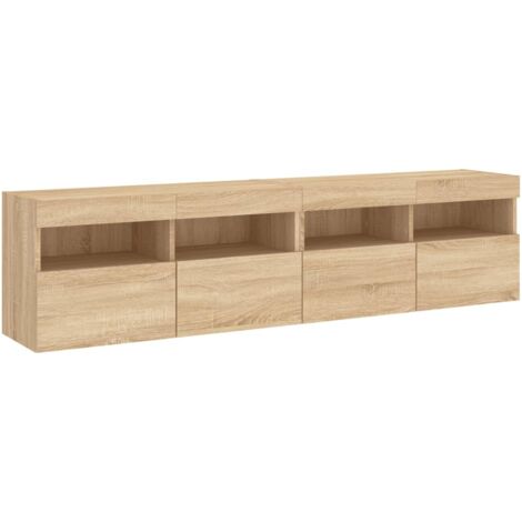 Mobile TV a Parete con Luci LED Grigio Sonoma 40x30x60,5 cm - Garden