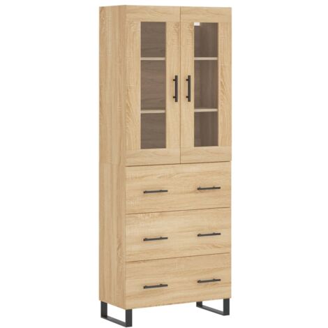 Credenza cassettiera mobile contenitore organizer cucina soggiorno salotto alto sonoma 695 x 34 x 180 cm legno ingegnerizzato marrone 020034135