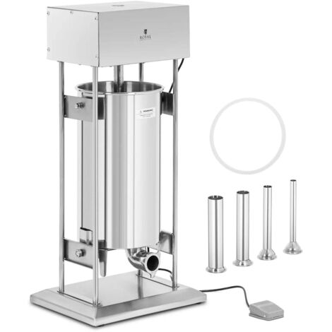 Pressa Per Salsicce 15 Litri Verticale In Acciaio Inox - Con 4 Tubi Di Riempimento (16-38 Mm) Per Macelleria, Professionale - 3
