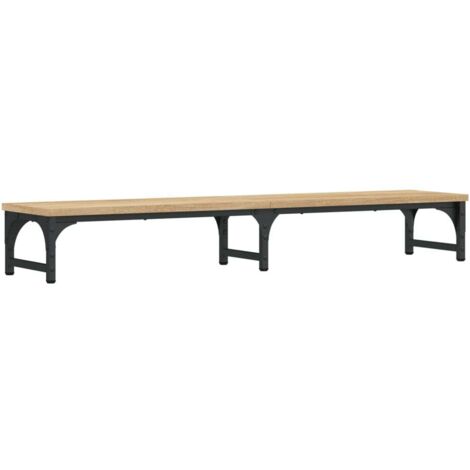 Navaris Supporto Monitor Da Tavolo In Legno - Stand Per Schermo PC Computer Tv Base Universale Da Scrivania Rialzo Per Notebook Portatile Bianco