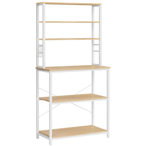 HAUSPROFI Scaffale da cucina sottile, 6 ripiani, con ruote, 4 ruote