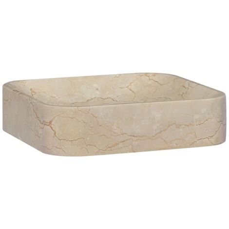 Lavabo fatto a mano 40 x 40 x 10 cm marmo crema 020002824