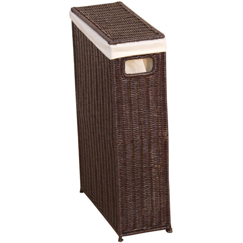 2x Cesto Portabiancheria Con Coperchio, 50L Volume & Design Intrecciato Plastica Organizer Lavanderia Grigio 85216074