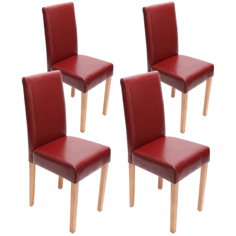 Sweetcrispy Set Di 4 Sedie Da Pranzo In PU Bianco - Stile Mid-Century, Gambe In Legno, Imbottite, Portata 124kg