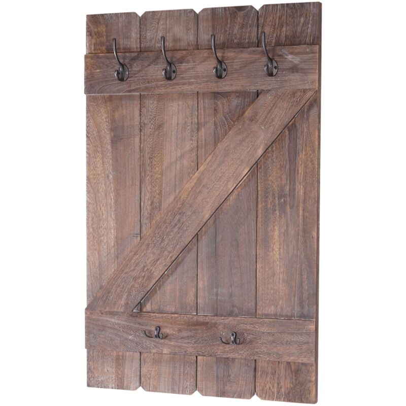 Appendiabiti a muro 70716 in legno marrone lucido 10 ganci L 12 x H 40 cm | Leroy Merlin