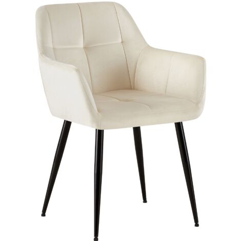 Container Furniture Direct Poltrona In Velluto Nero Con Gambe In Metallo - Sedia Moderna Per Soggiorno, Camera Da Letto O Ufficio - Larghezza 60 Cm
