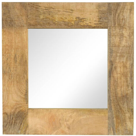 Specchio da parete quadrato in legno massello di mango 50 x 50 cm DEC022723 (1/5)