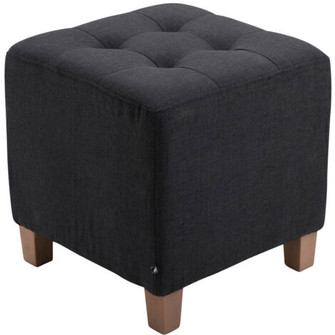 Sgabello Poggiapiedi Pieghevole Imbottito Con Gamba A X, Multifunzionale In Bambù E Velluto, Beige, Per Soggiorno E Camera Da Letto
