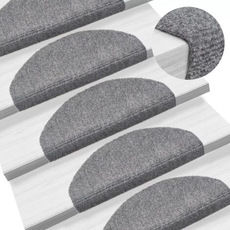Tappetini per scale 15 pezzi 65x25 cm Tortora DEC023816