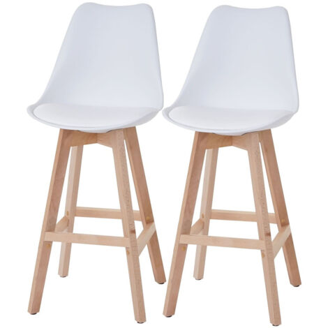 Set 2 Sgabelli Da Bar Scandinavi Maxon Atmosphera, Colore Kaki, Con Seduta Imbottita E Base In Legno Di Faggio, Alti 92 Cm