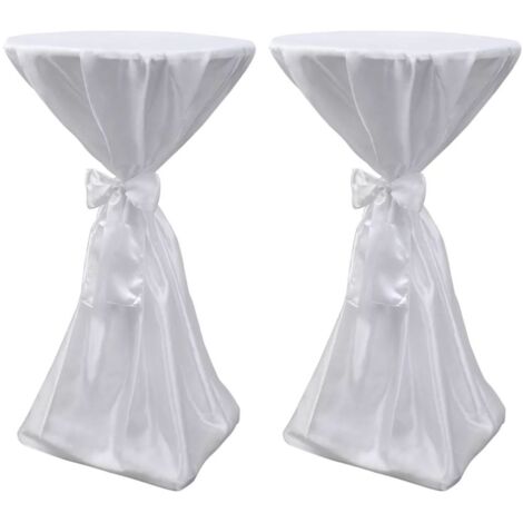 Copritavolo bianco con nastro Ø80 cm 2 pezzi DEC022486 (1/5)