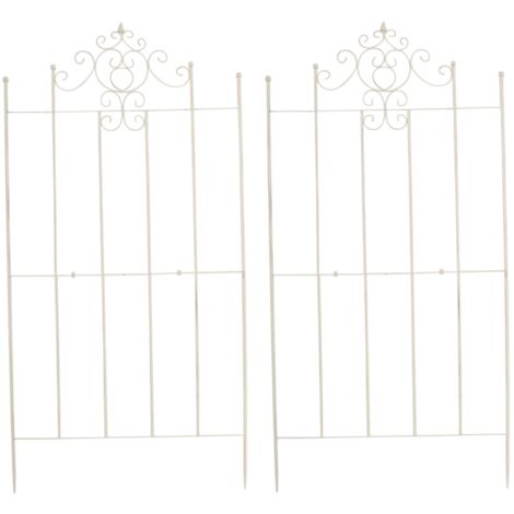 Set 2 supporti a traliccio per piante rampicanti in metallo crema invecchiato 100003845 (1/5)