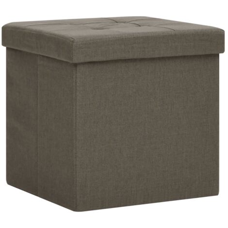 Panca sgabello pouf pieghevole cassapanca poggiapiedi 76 cm lino blu