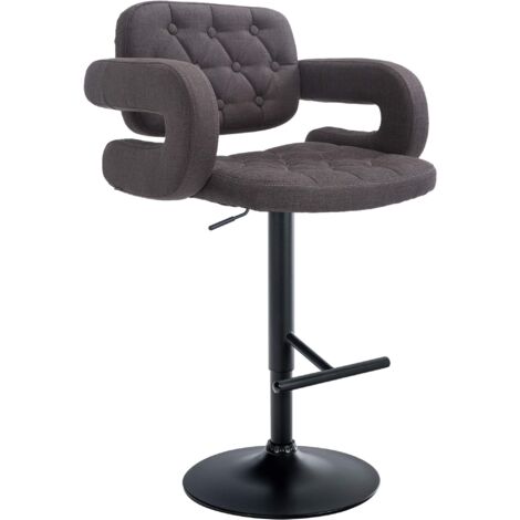 Homewell Set di 6 sgabelli da bar, ergonomici, design moderno, in pelle sintetica, girevole, altezza regolabile, in metallo, base con poggiapiedi (6, grigio